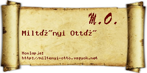 Miltényi Ottó névjegykártya